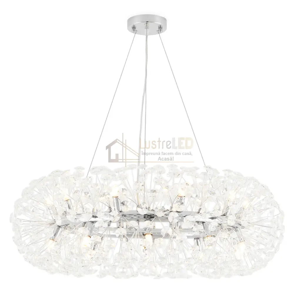 Lustra Suspendata Crystal Dandelion Silver Xxl Chandeliers