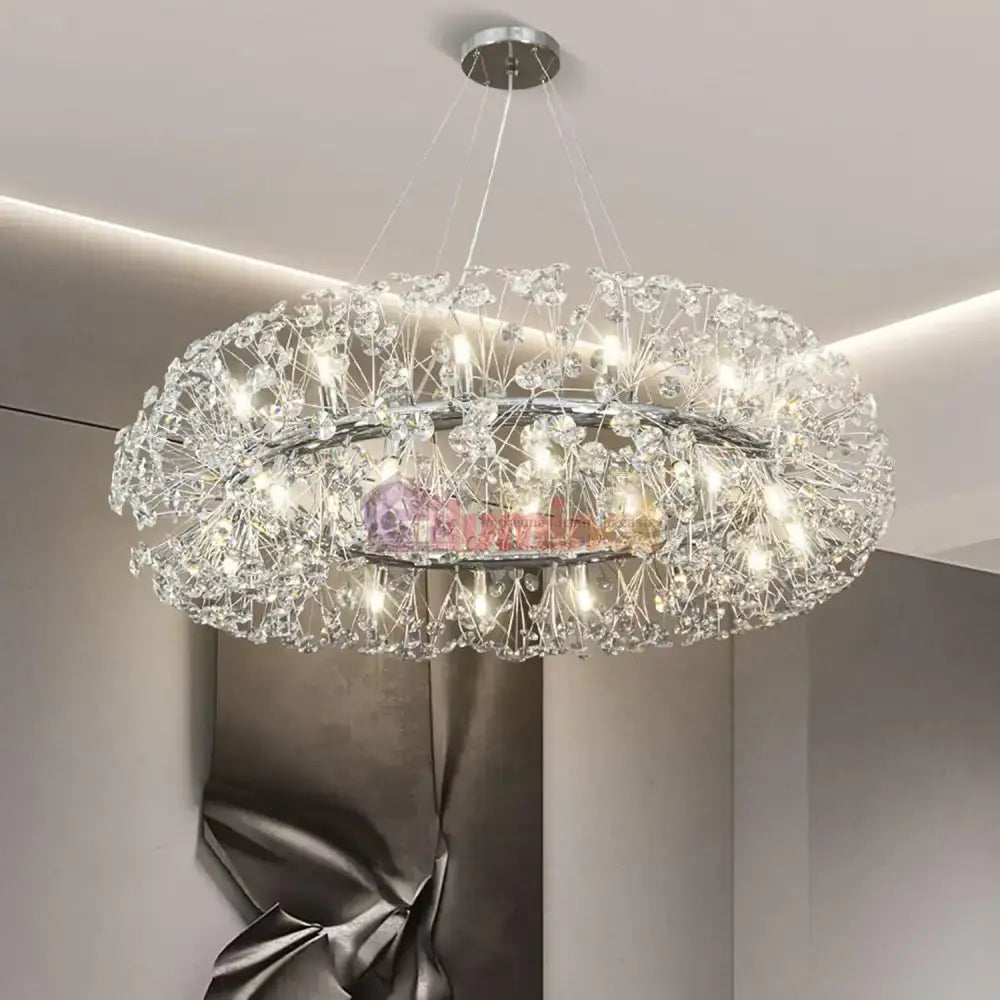 Lustra Suspendata Crystal Dandelion Silver XXL Lighting Fixtures