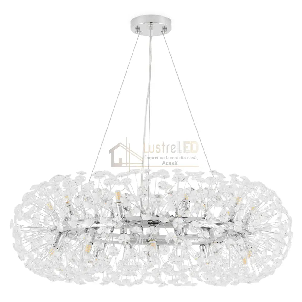 Lustra Suspendata Crystal Dandelion Silver Xxl Chandeliers