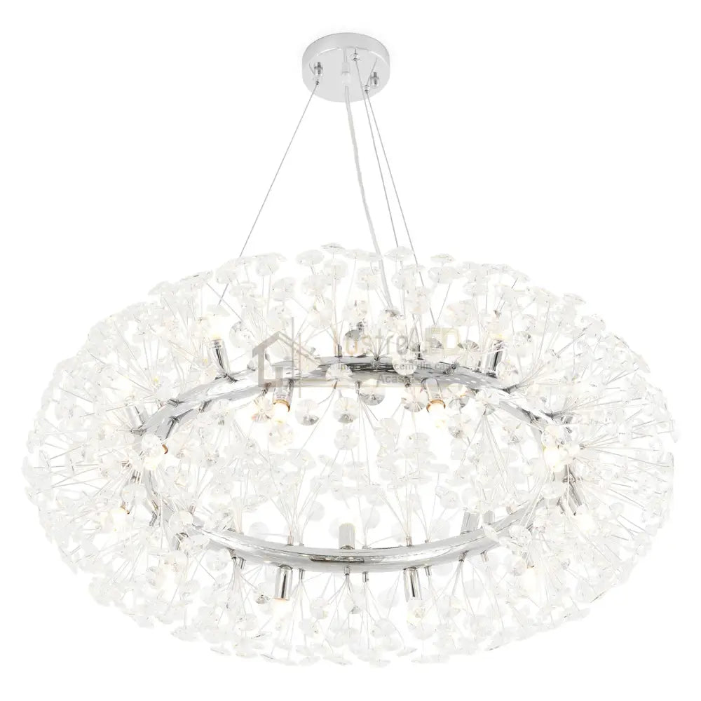 Lustra Suspendata Crystal Dandelion Silver Xxl Chandeliers