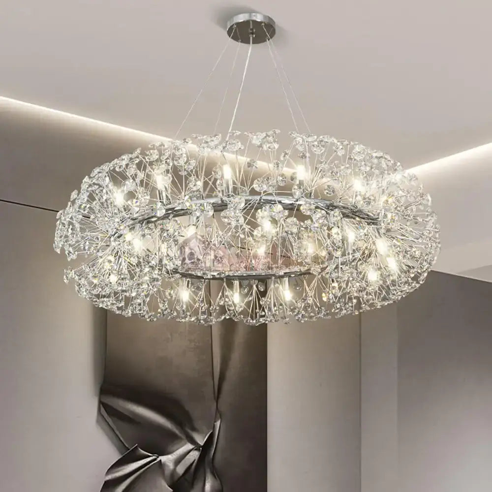 Lustra Suspendata Crystal Dandelion Silver XXL Lighting Fixtures