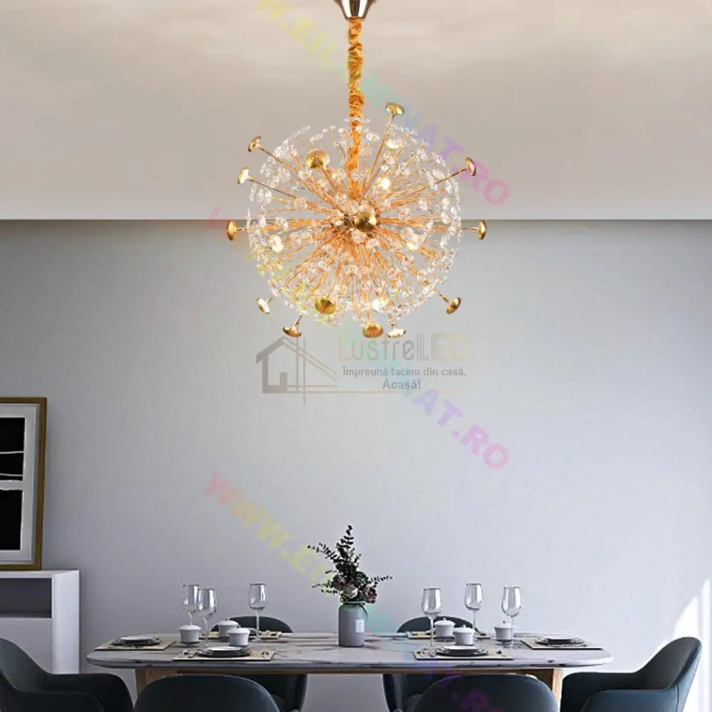 Lustra Suspendata Crystal Priceless Gold Chandeliers