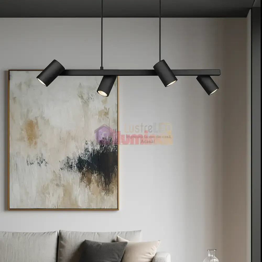 Lustra cu 4 Spoturi MARLEY Black lustreled.ro