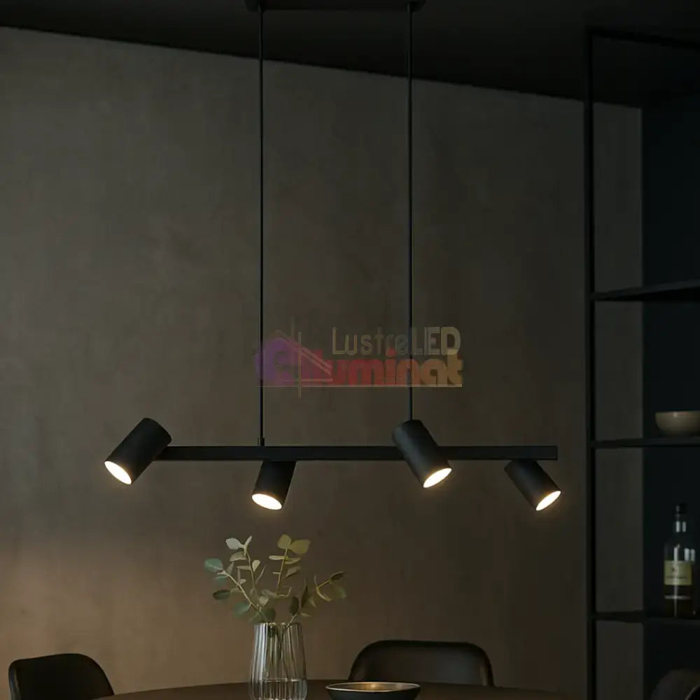 Lustra cu 4 Spoturi MARLEY Black lustreled.ro