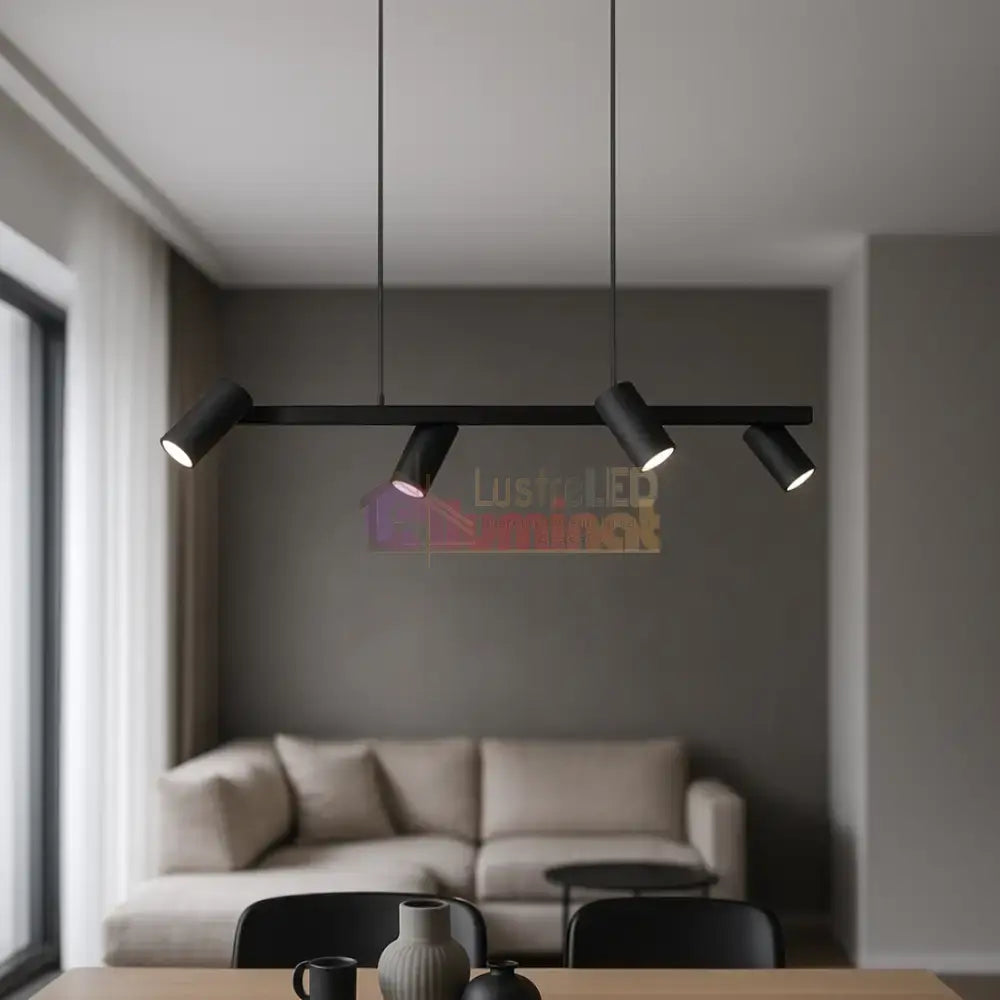 Lustra cu 4 Spoturi MARLEY Black lustreled.ro
