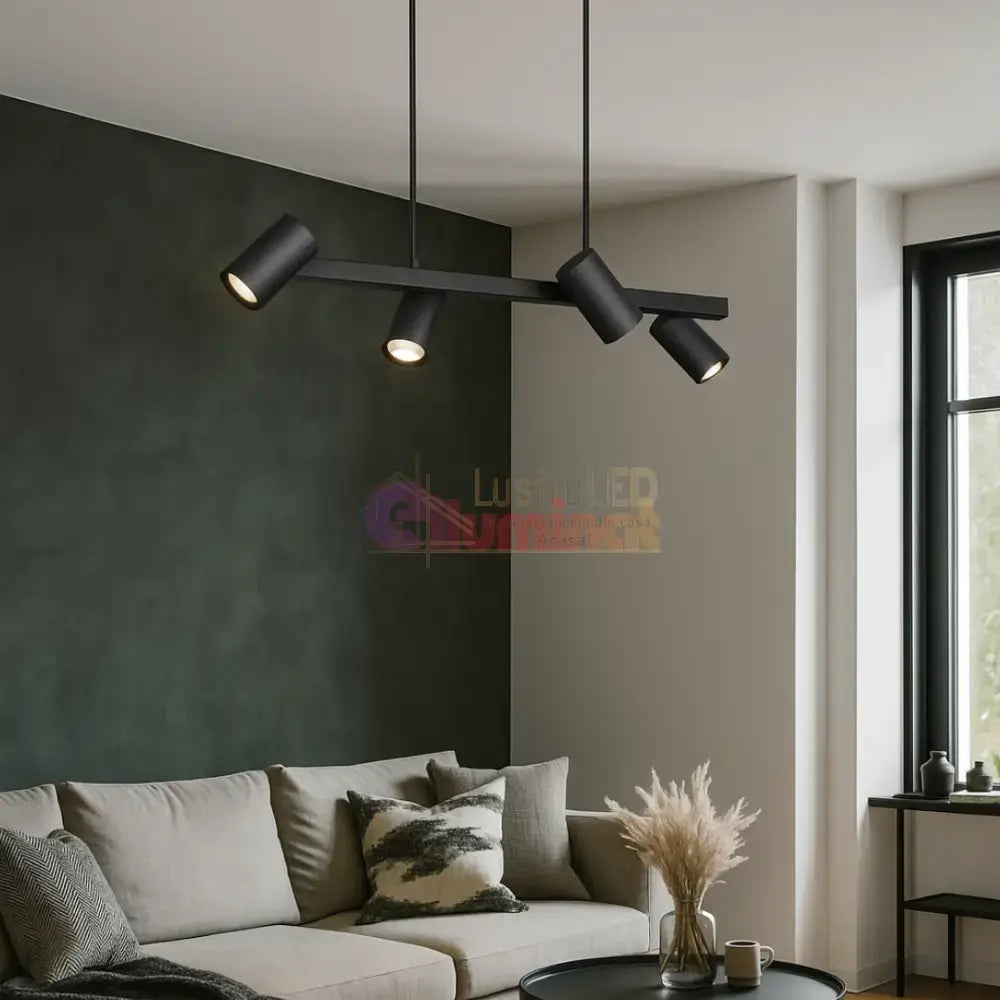 Lustra cu 4 Spoturi MARLEY Black lustreled.ro