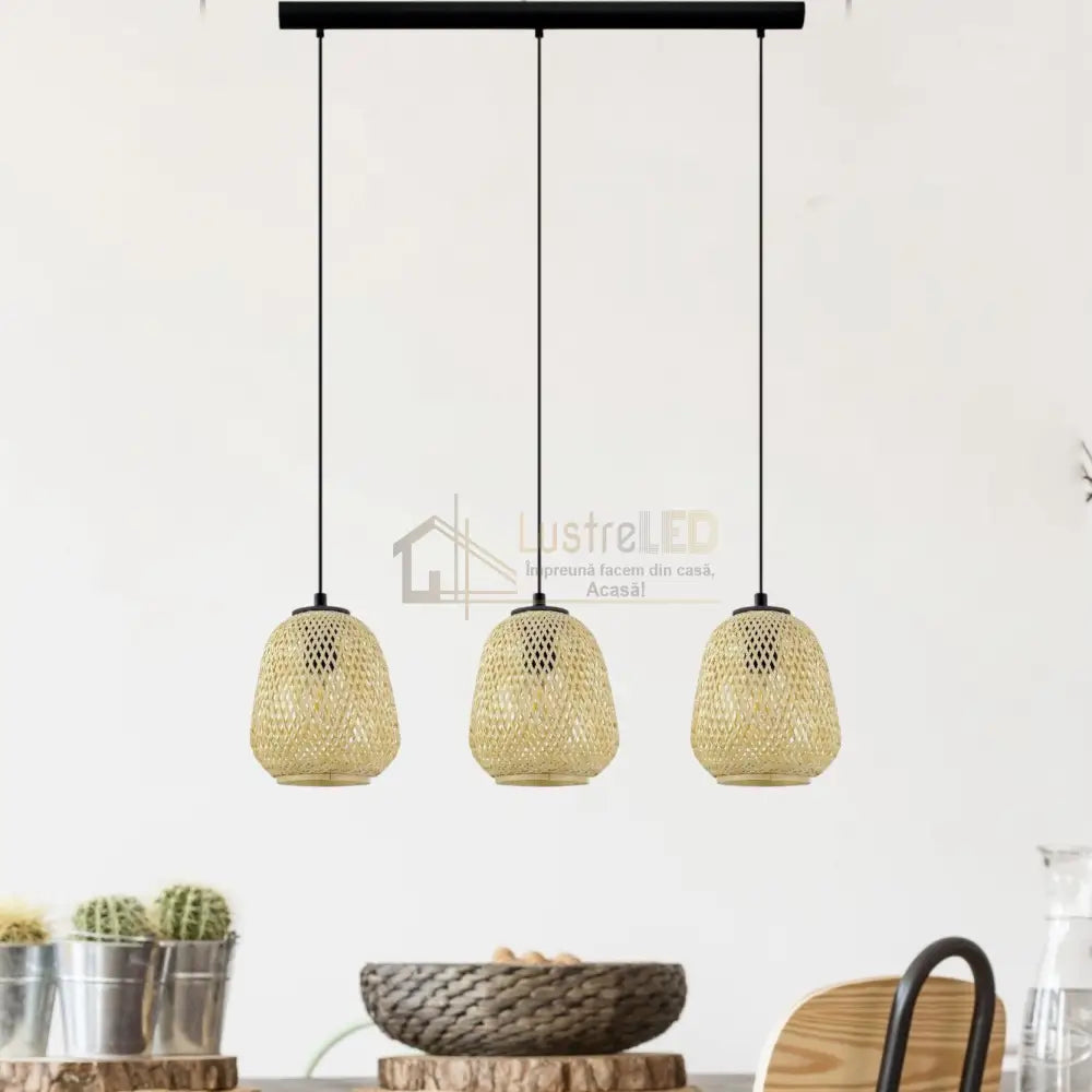 Lustra Suspendata DEMBLEBY Wood 110CM LEMN / SUSPENDATE / 110CM Chandeliers