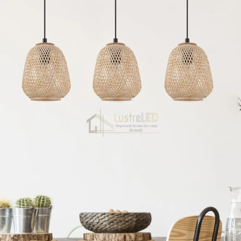 Lustra Suspendata DEMBLEBY Wood 110CM LEMN / SUSPENDATE / 110CM Chandeliers