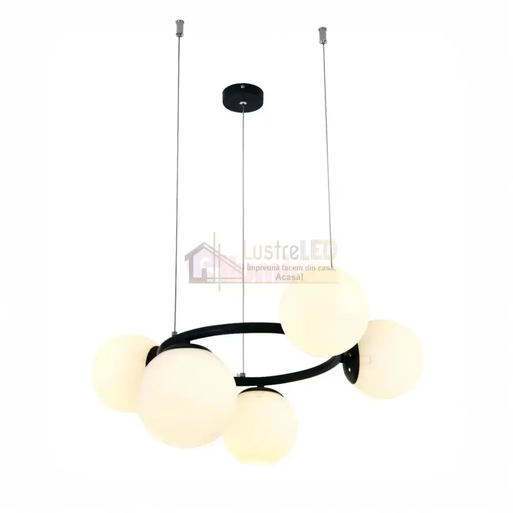Lustra Suspendata DIONIS Black Abajur Mat 5xE27 Chandeliers