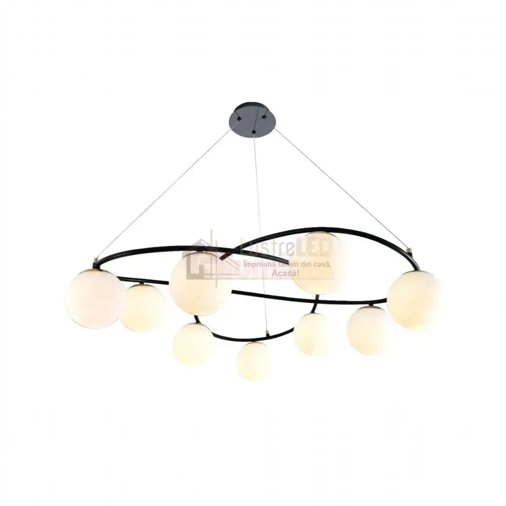 Lustra Suspendata DIONIS Black Abajur Mat 9xE27 Chandeliers
