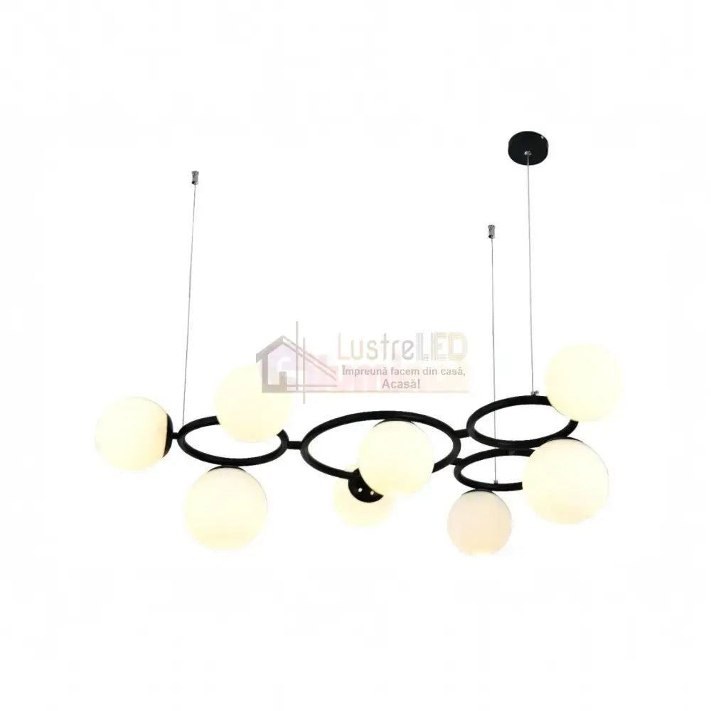 Lustra Suspendata DIONIS Circles Black Abajur Mat 9xE27 Chandeliers