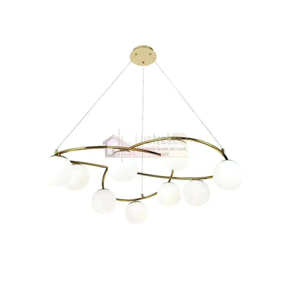 Lustra Suspendata DIONIS Gold Abajur Mat 9xE27 Chandeliers