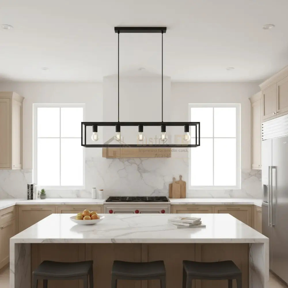 Lustra Suspendata ELDRICK Black Eglo Chandeliers