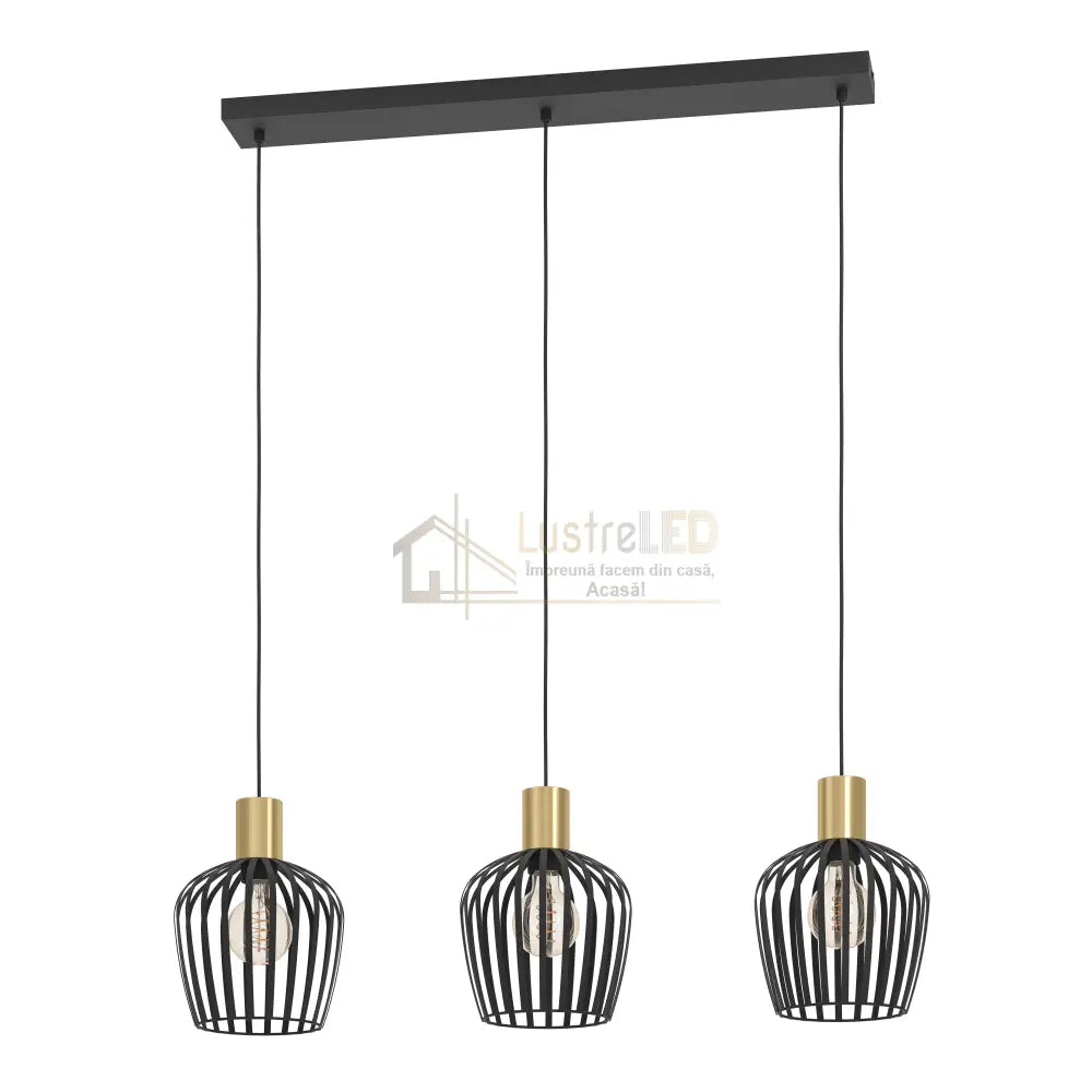 Lustra Suspendata EMPOLI Black & Gold 110CM NEGRU + AURIU / VINTAGE SI RETRO DESIGN / 110CM Chandeliers