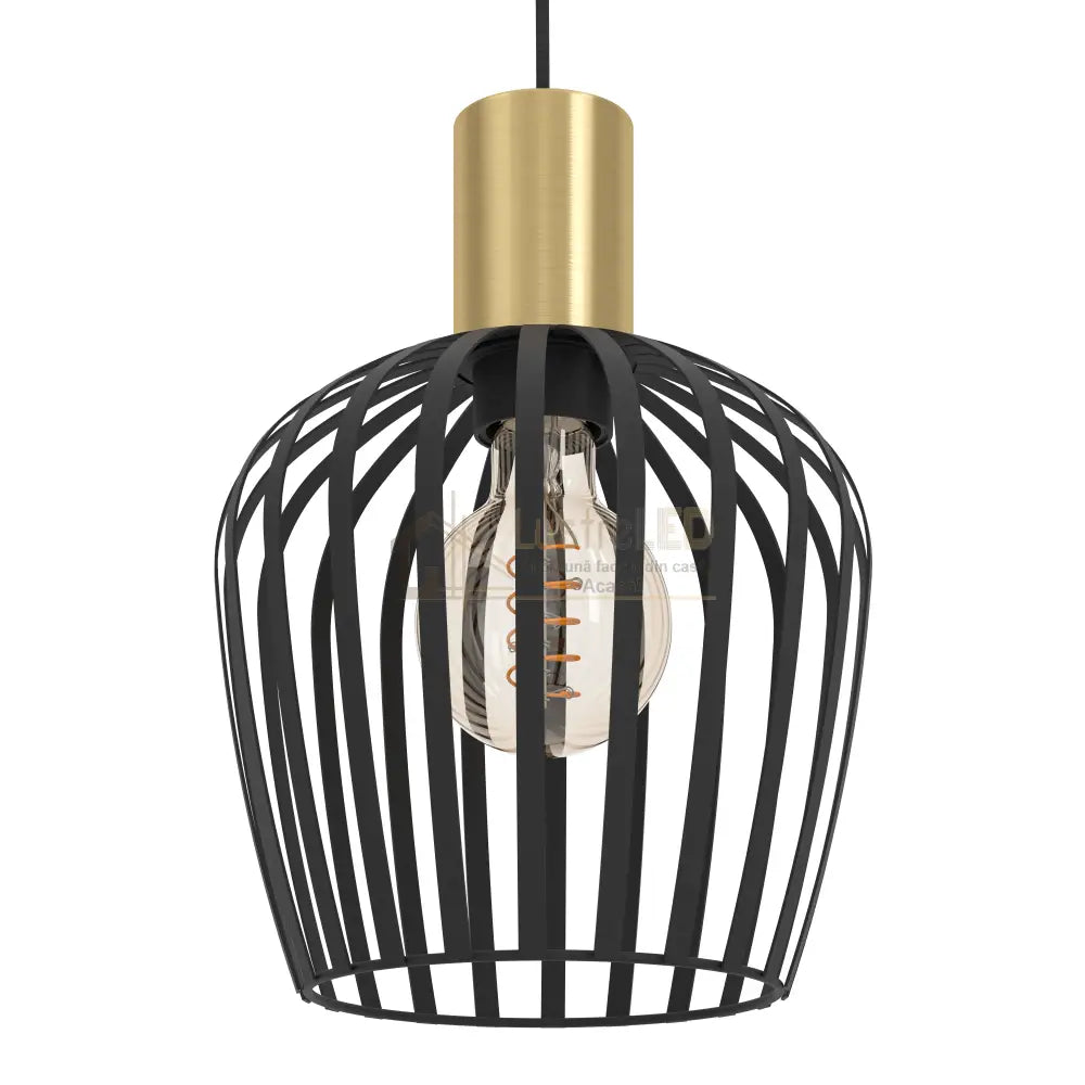 Lustra Suspendata EMPOLI Black & Gold 110CM NEGRU + AURIU / VINTAGE SI RETRO DESIGN / 110CM Chandeliers