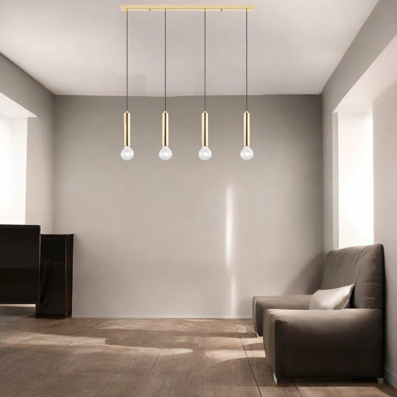 Lustra Suspendata Exquisite Golden Suport Liniar 4xE27