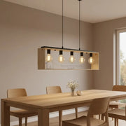 Lustra Suspendata FAMBOROUGH Black & Wood 100x16CM Chandeliers