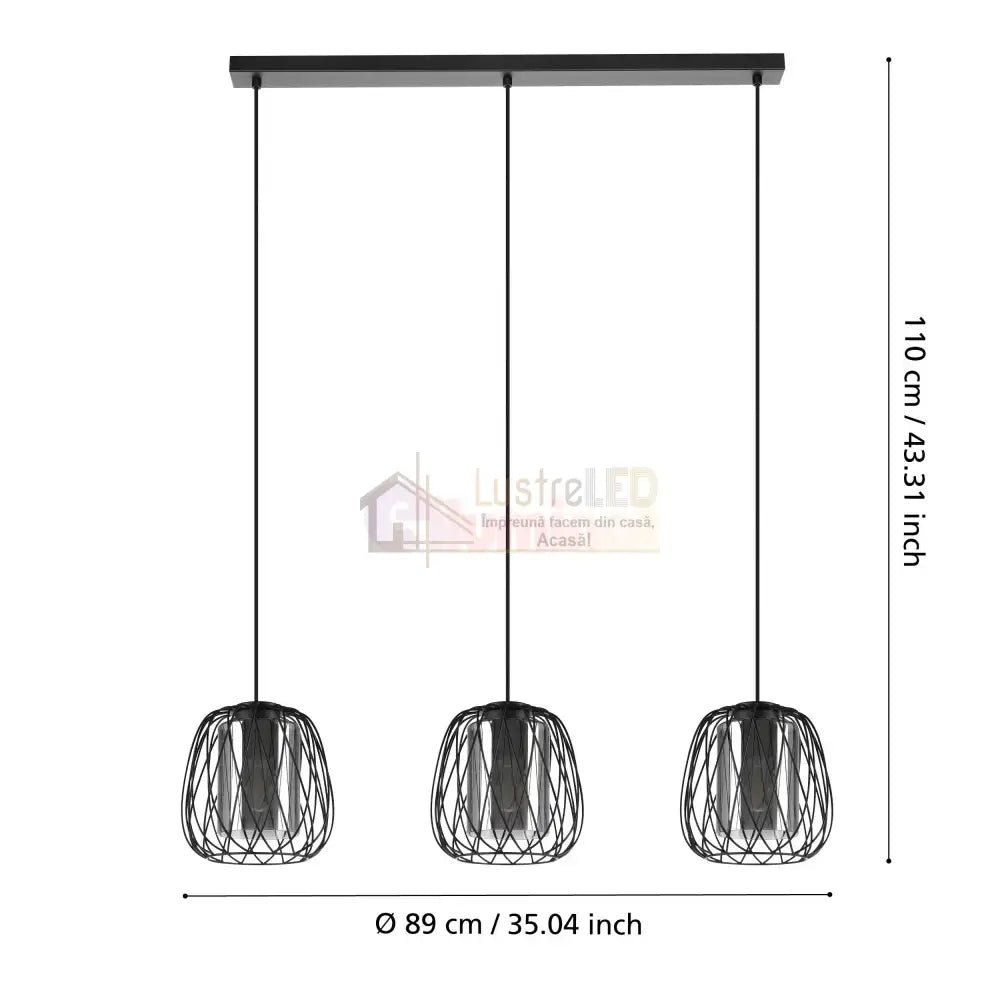 Lustra Suspendata FLORESTA Black 110CM NEAGRA / ABAJUR / 110CM Chandeliers
