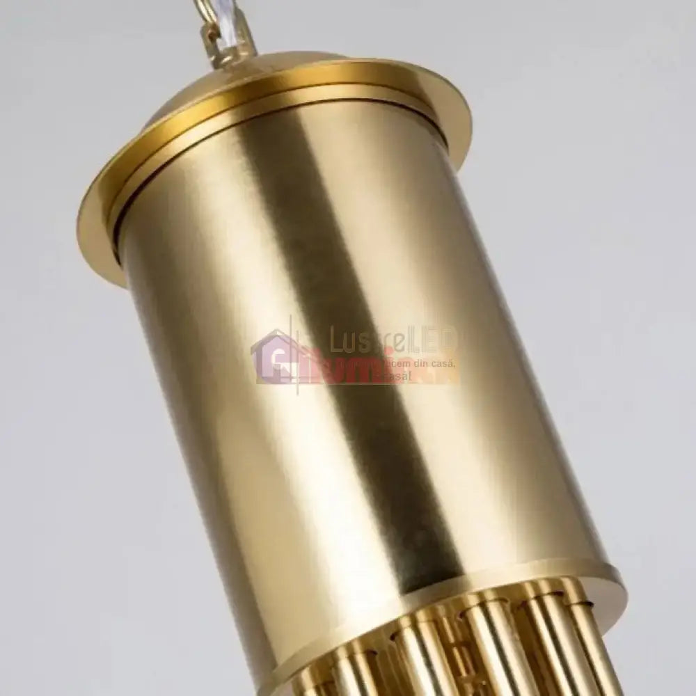 Lustra Suspendata FUBRI Gold Abajur Mat AURIE / ABAJUR / 8 Chandeliers