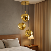 Lustra Abajur Suspendata Golden Orbs 3xE27