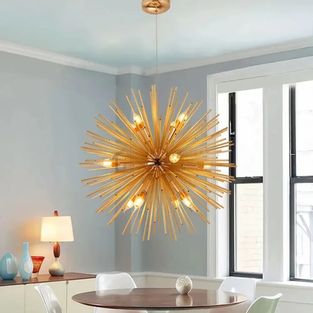 Lustra Suspendata Golden Sun Chandeliers