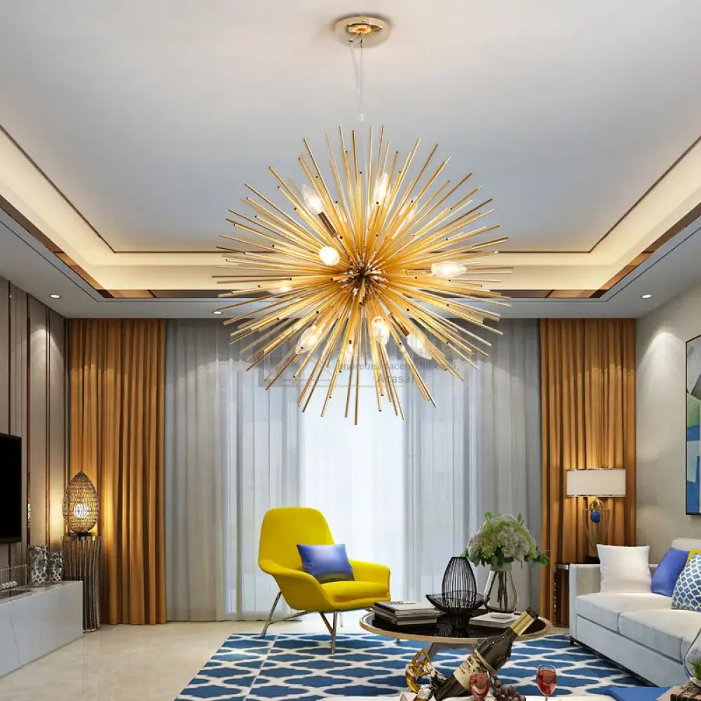 Lustra Suspendata Golden Sun Chandeliers