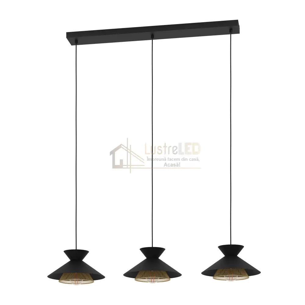Lustra Suspendata GRIZEDALE Black 110CM NEAGRA / VINTAGE SI RETRO DESIGN / 110CM Chandeliers