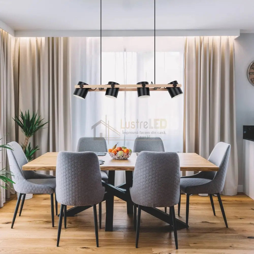 Lustra Suspendata HORNWOOD 110CM NEAGRA / SUSPENDATE / 110CM Chandeliers