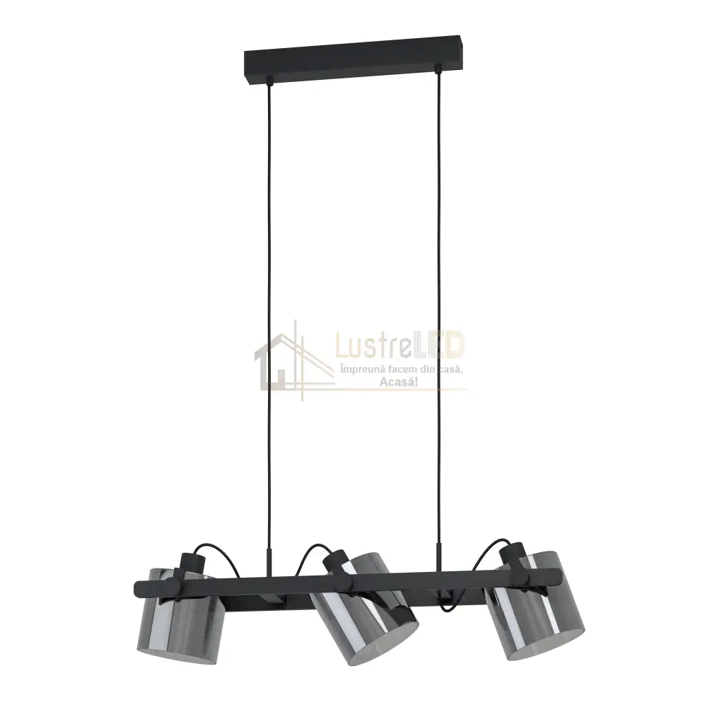 Lustra Suspendata HORNWOOD 3xE27 Black 78CM Chandeliers