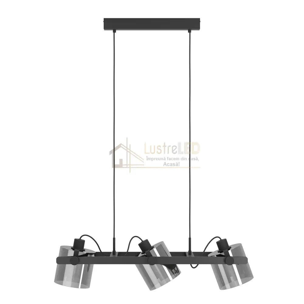 Lustra Suspendata HORNWOOD 3xE27 Black 78CM Chandeliers