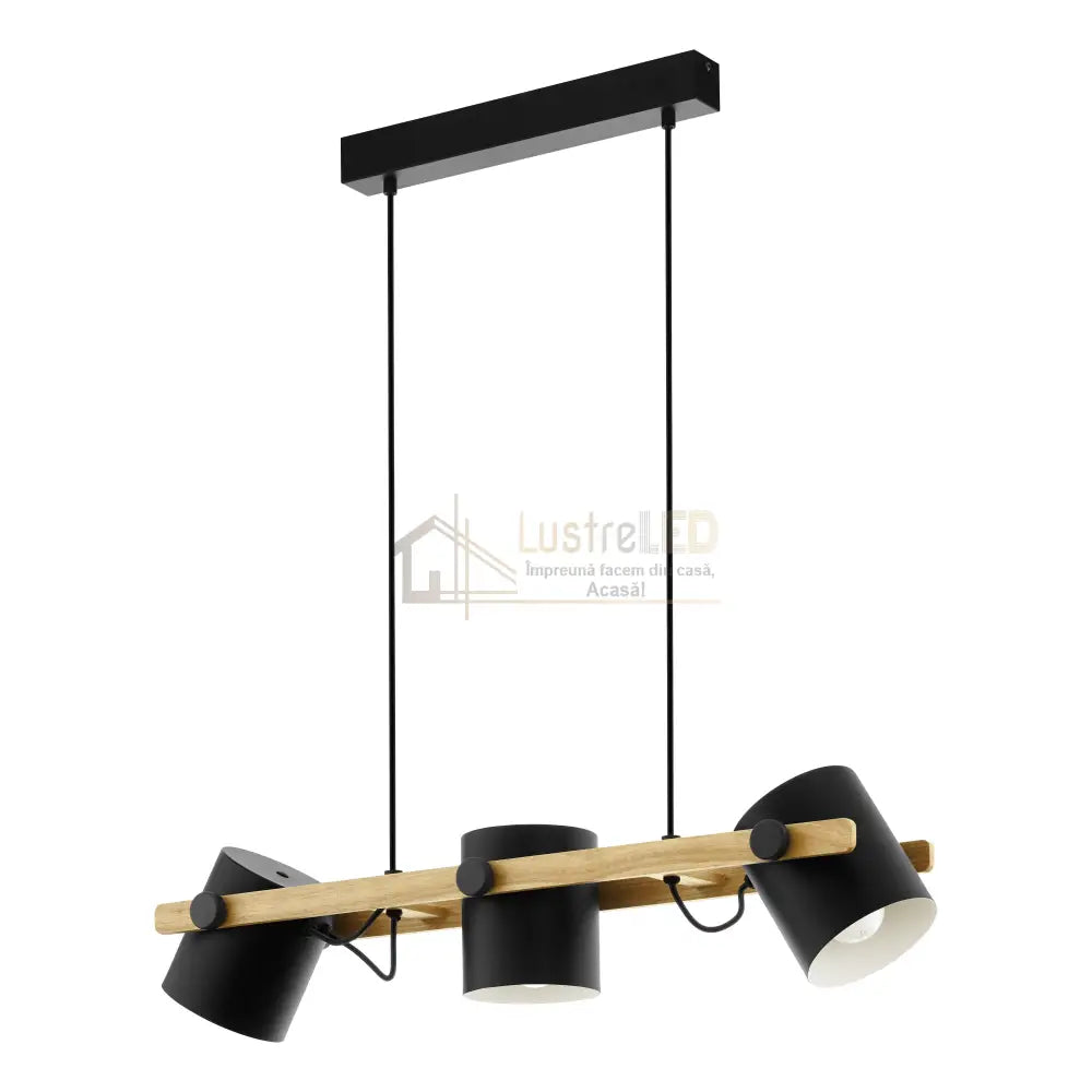 Lustra Suspendata HORNWOOD Black 110CM NEAGRA / VINTAGE SI RETRO DESIGN / 110CM Chandeliers