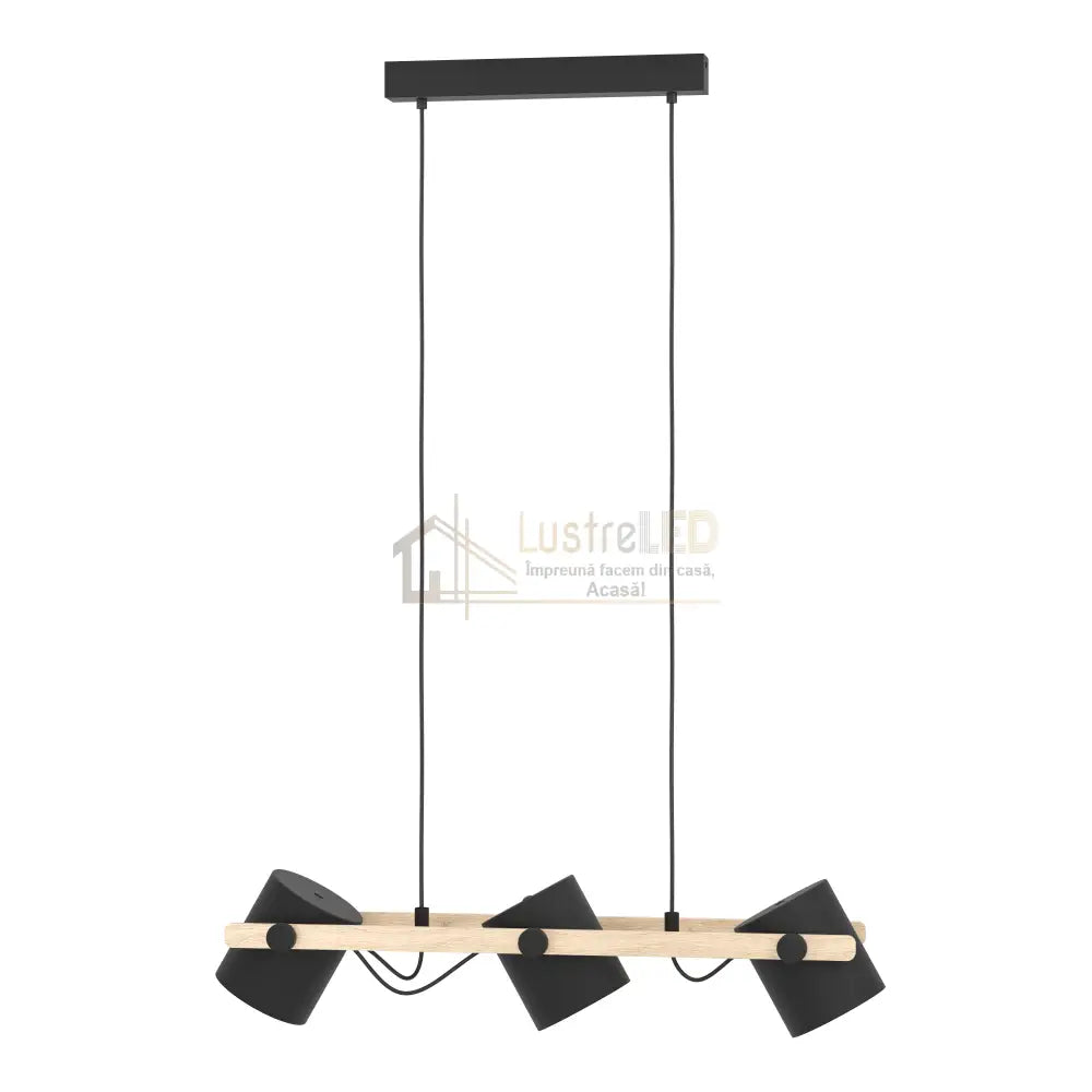 Lustra Suspendata HORNWOOD Black 110CM NEAGRA / VINTAGE SI RETRO DESIGN / 110CM Chandeliers