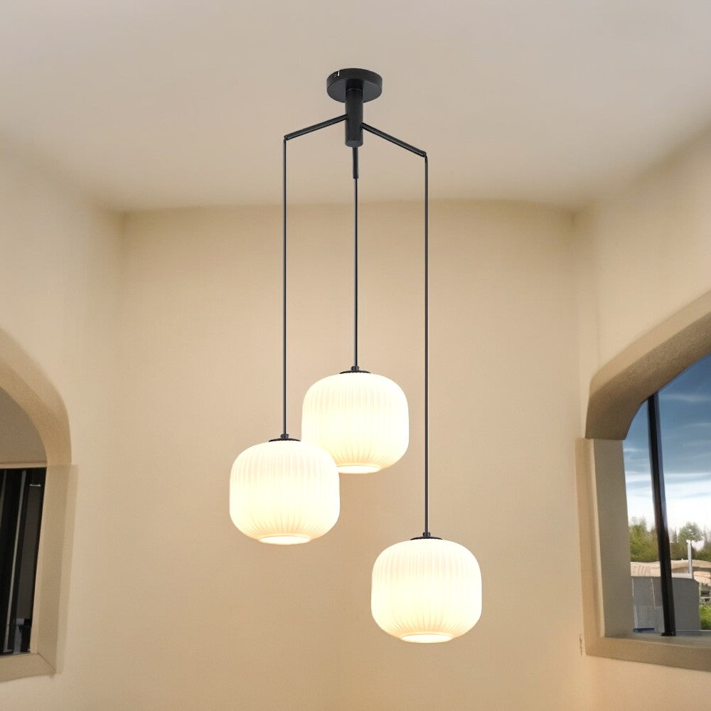 Lustra Suspendata INFESTO GLASS Vintage Suport Rotund 3xE27