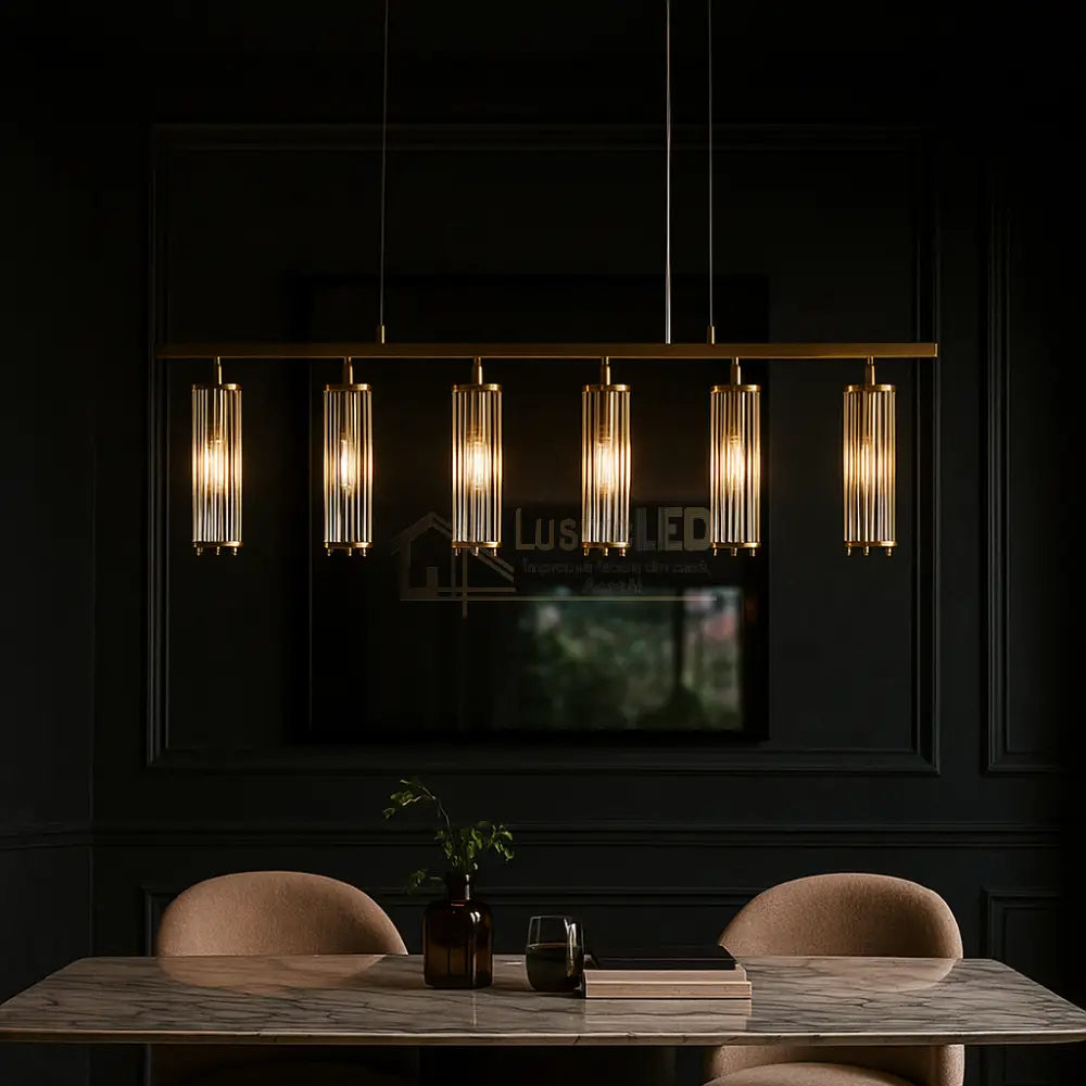 Lustra Suspendata LEXA 6xE14 Gold Chandeliers