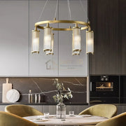 Lustra Suspendata LEXA ROUND 6xE14 Gold Chandeliers