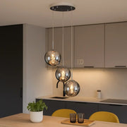 Lustra Suspendata LIMA Silver Abajur Fumuriu 3xG9 Chandeliers