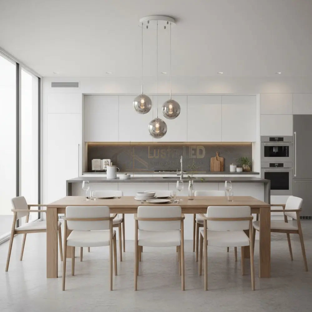 Lustra Suspendata LIMA Silver Abajur Fumuriu 3xG9 Chandeliers