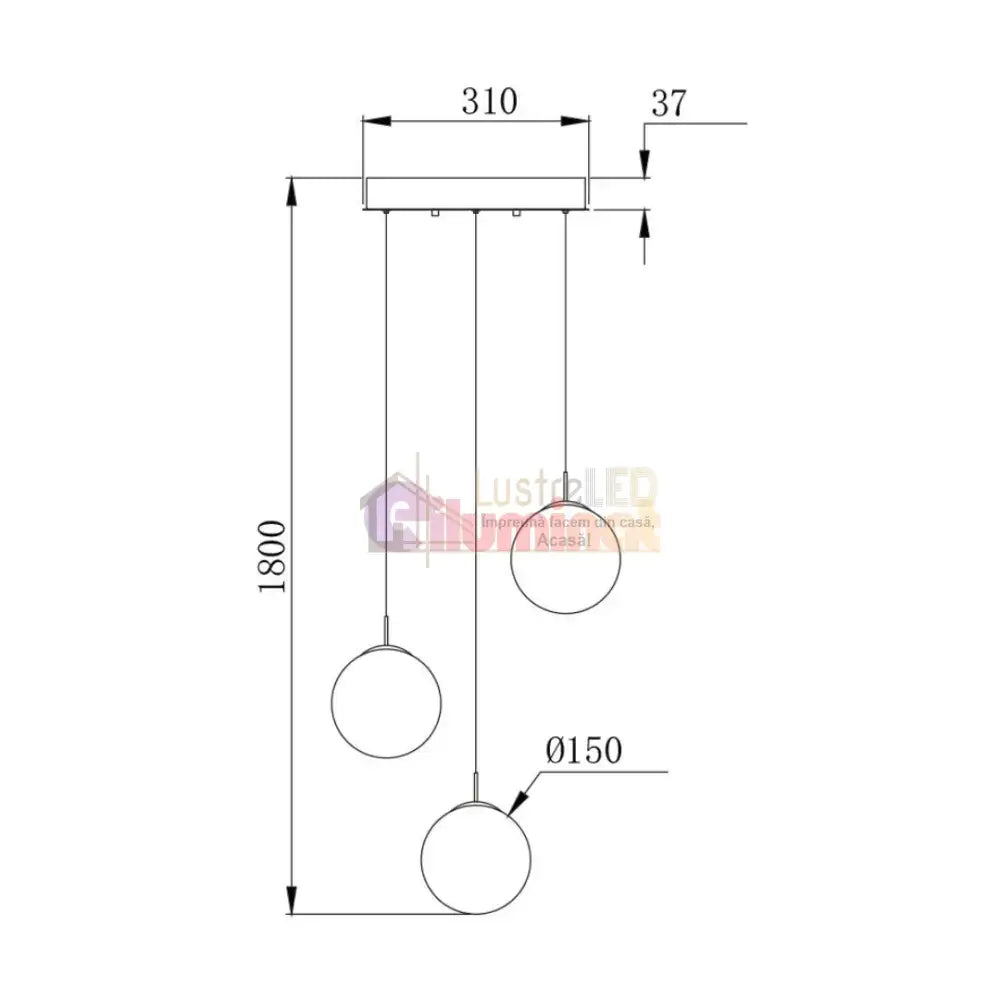 Lustra Abajur Suspendata 3xG9 White ALBA / ABAJUR Chandeliers