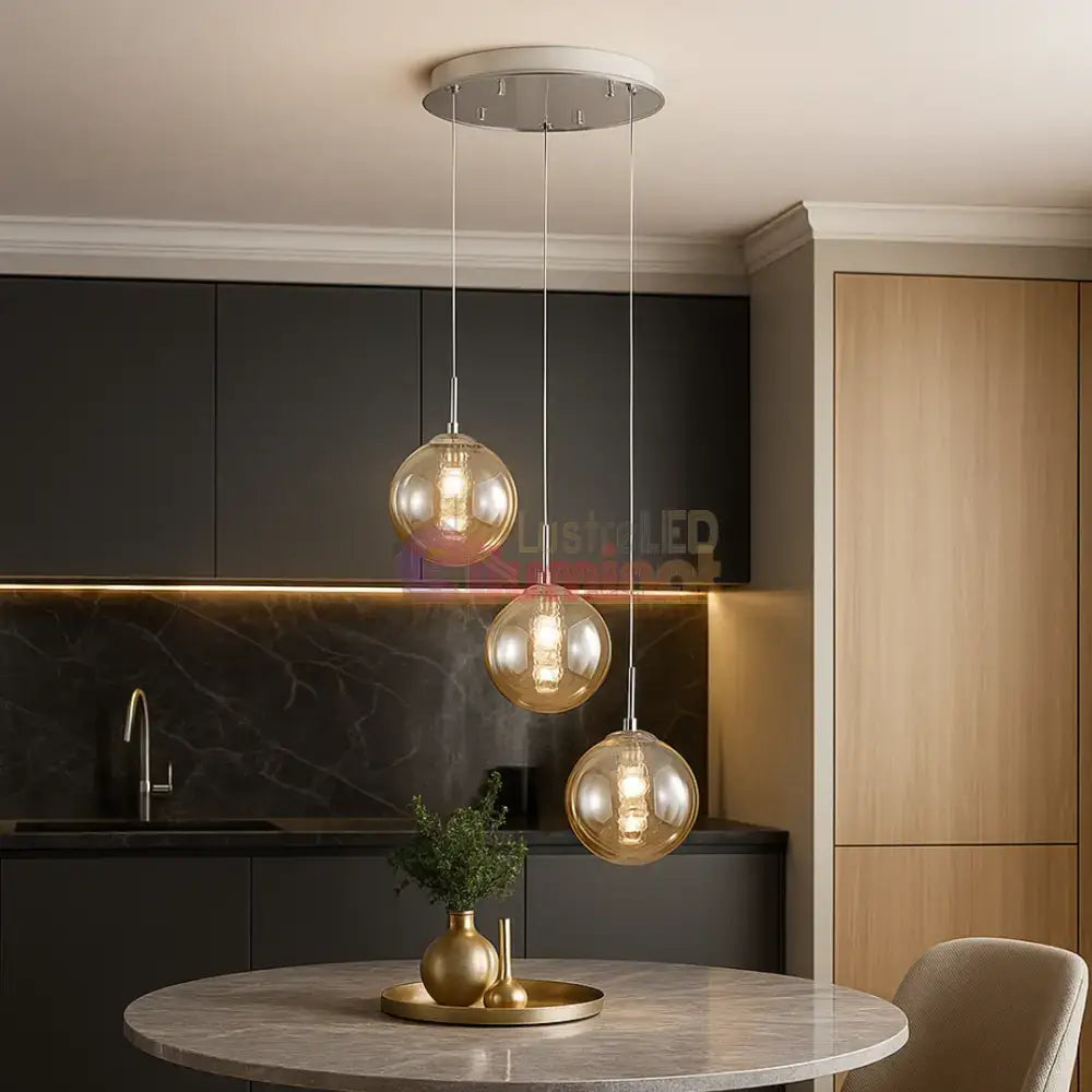 Lustra Abajur Suspendata 3xG9 White ALBA / ABAJUR Chandeliers