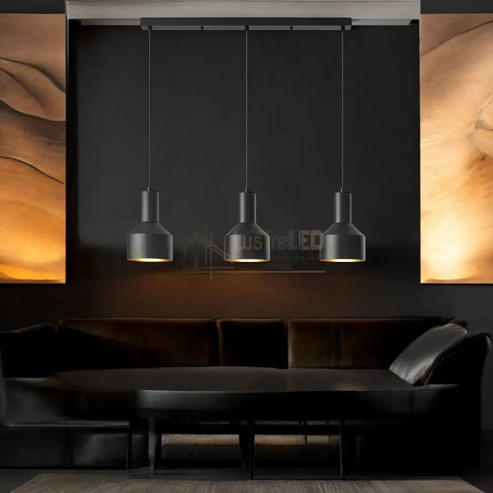 Lustră Suspendată Liniară 3Xe27 Arcane Black Lighting Fixtures