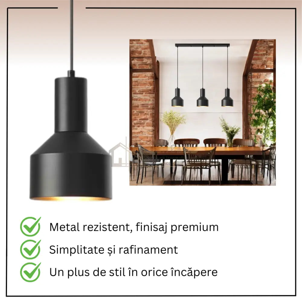 Lustră Suspendată Liniară 3Xe27 Arcane Black Lighting Fixtures