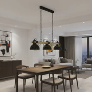 Lustra Suspendata LUBENHAM Black & Wood Eglo Chandeliers