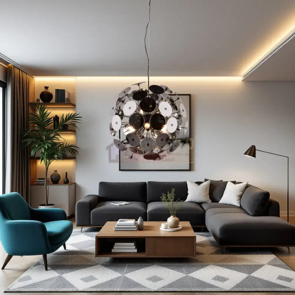 Lustra Disco 6xE14 Suspendata CHROME / SUSPENDATE Lighting Fixtures