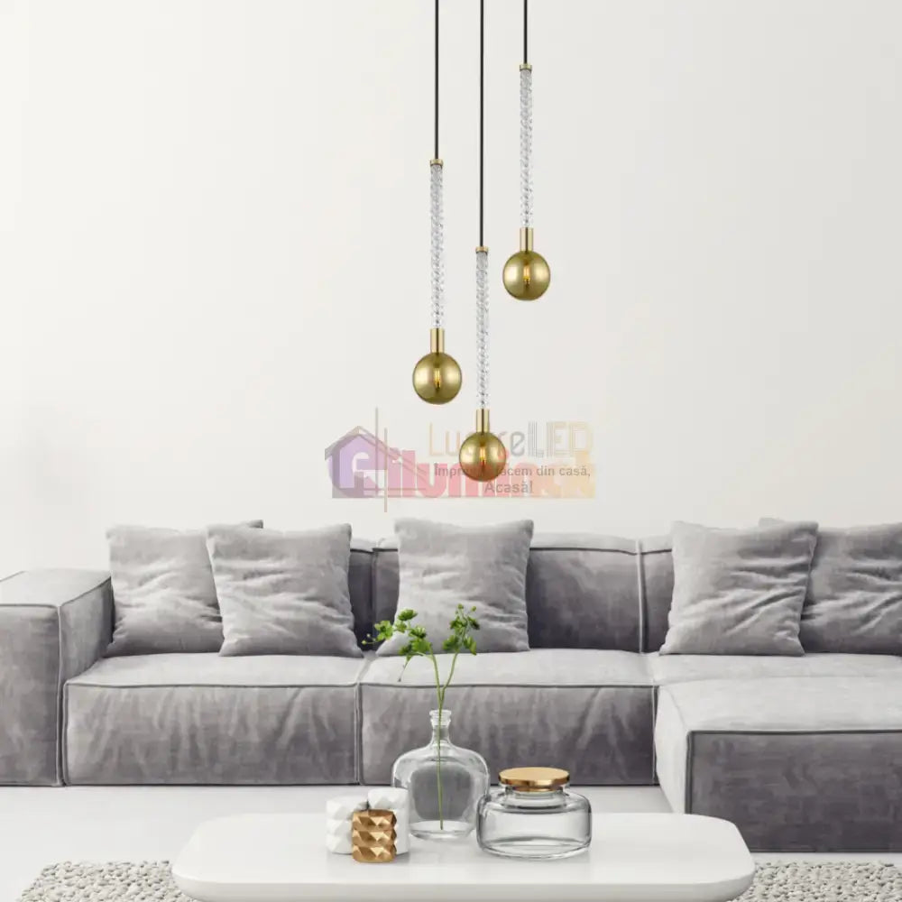 Lustra LED Suspendata 3xG9 Gold VintaLux lustreled.ro