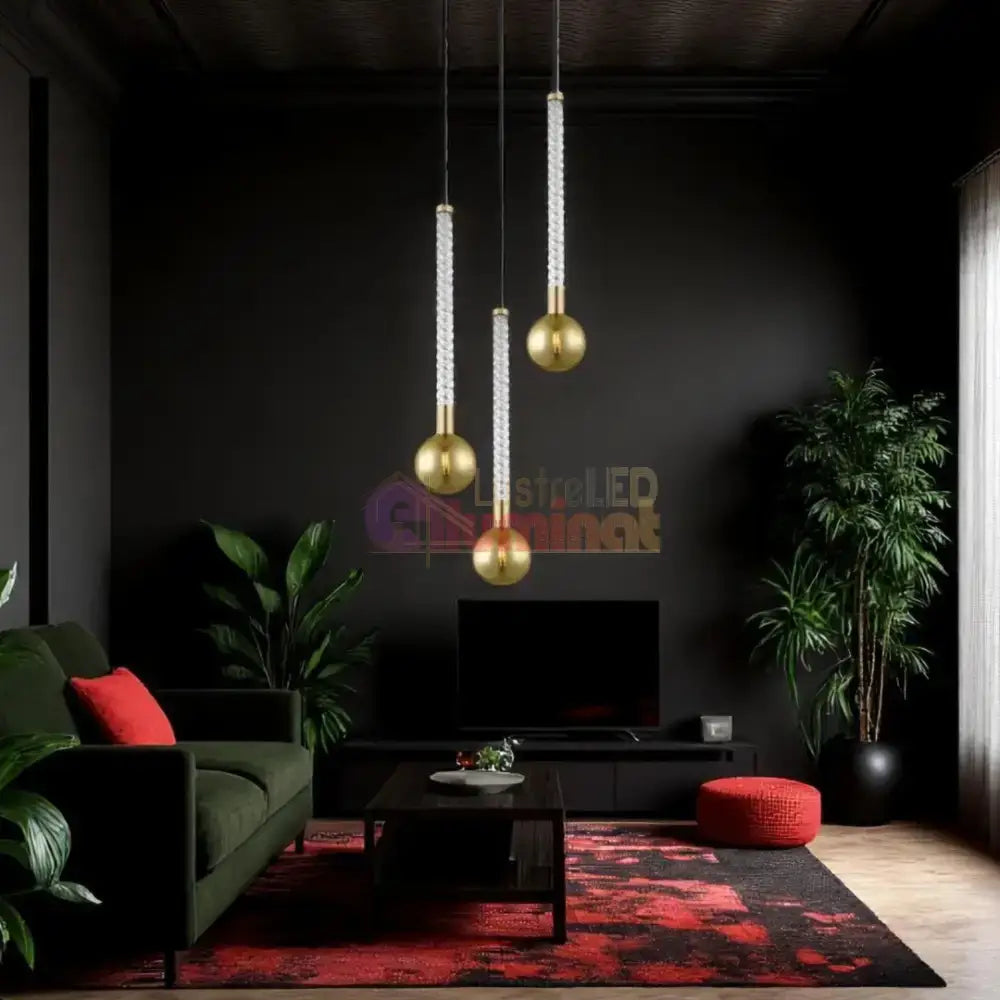 Lustra LED Suspendata 3xG9 Gold VintaLux lustreled.ro