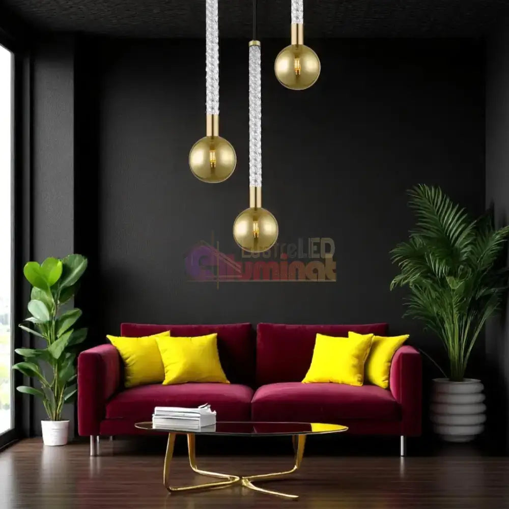 Lustra LED Suspendata 3xG9 Gold VintaLux lustreled.ro