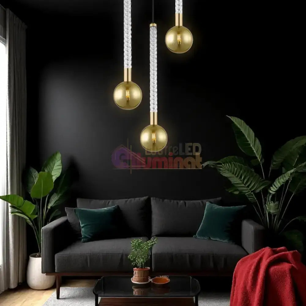 Lustra LED Suspendata 3xG9 Gold VintaLux lustreled.ro