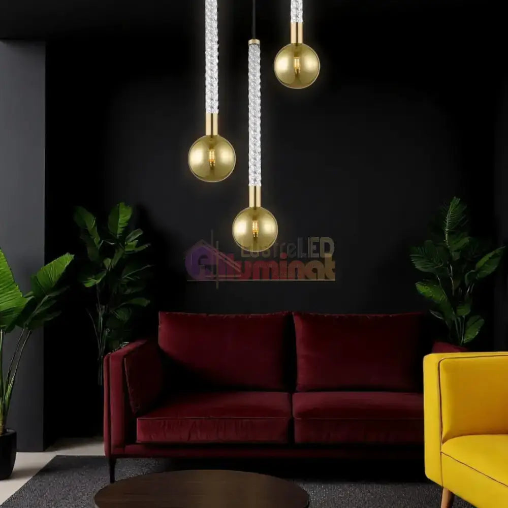 Lustra LED Suspendata 3xG9 Gold VintaLux lustreled.ro