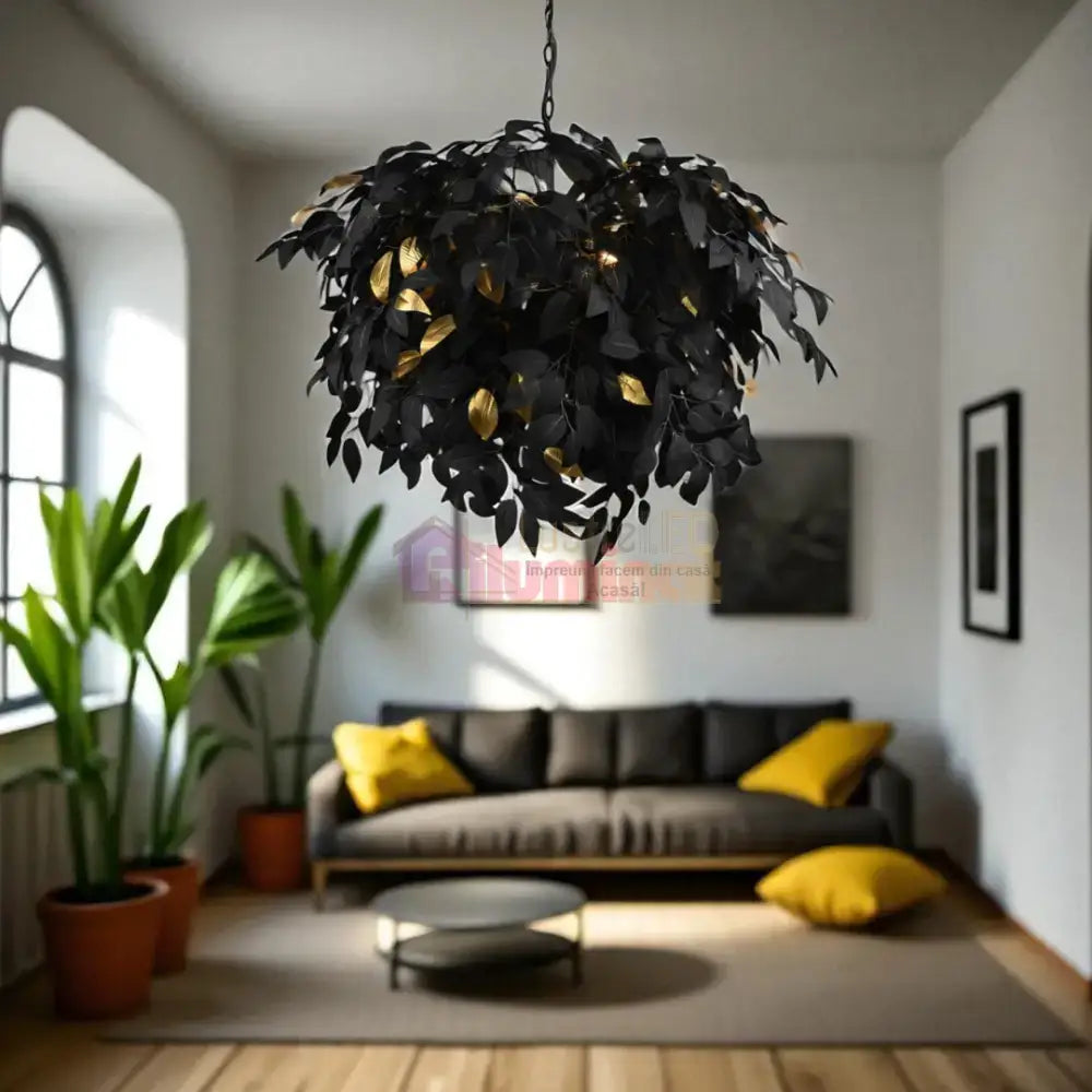 Lustra Suspendata Luxury LEAVY Black lustreled.ro