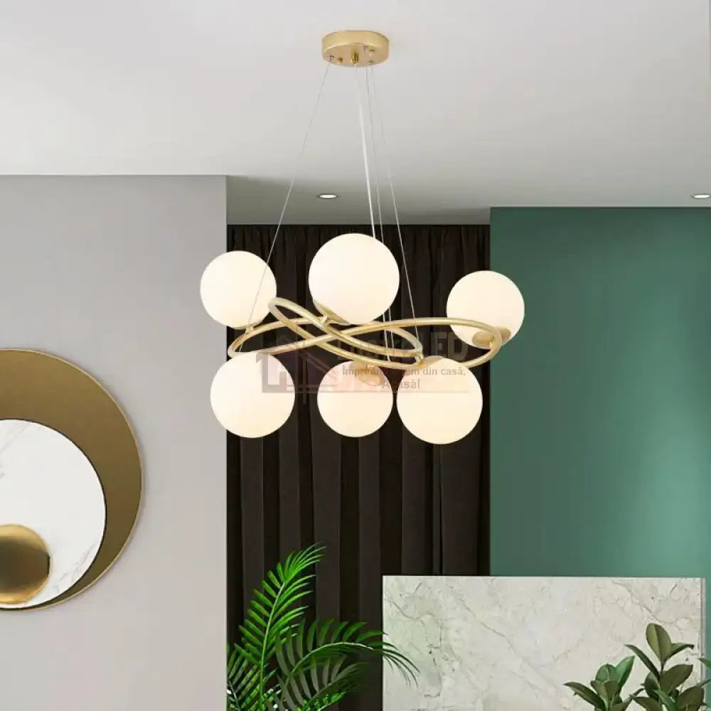 Lustra Suspendata Mini VELURA Gold Abajur Mat Chandeliers